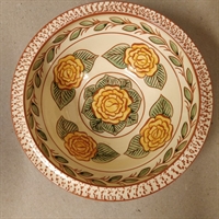 keramikskål guleroser Törngren svensk keramik genbrug kunsthåndværek